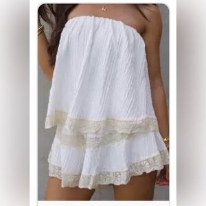 White Romper Cream Lace